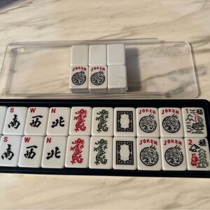 Mahjong Set Blue and White Tiles